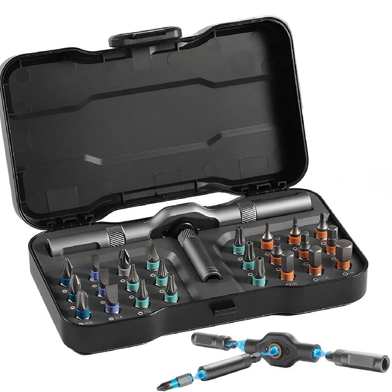 Multifunction Ratchet Screwdriver Set Multi Magnetic Bits Mini Repair Tool Kit Household Tool For PC & Desk Etc.