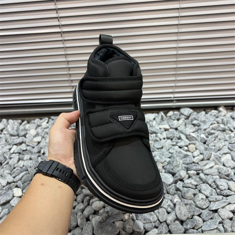 Large Cotton Shoes Non-slip Warm Velcro High-top Snow Boots Winter Velvet Thickened Bread Shoes Thick Sole Xk