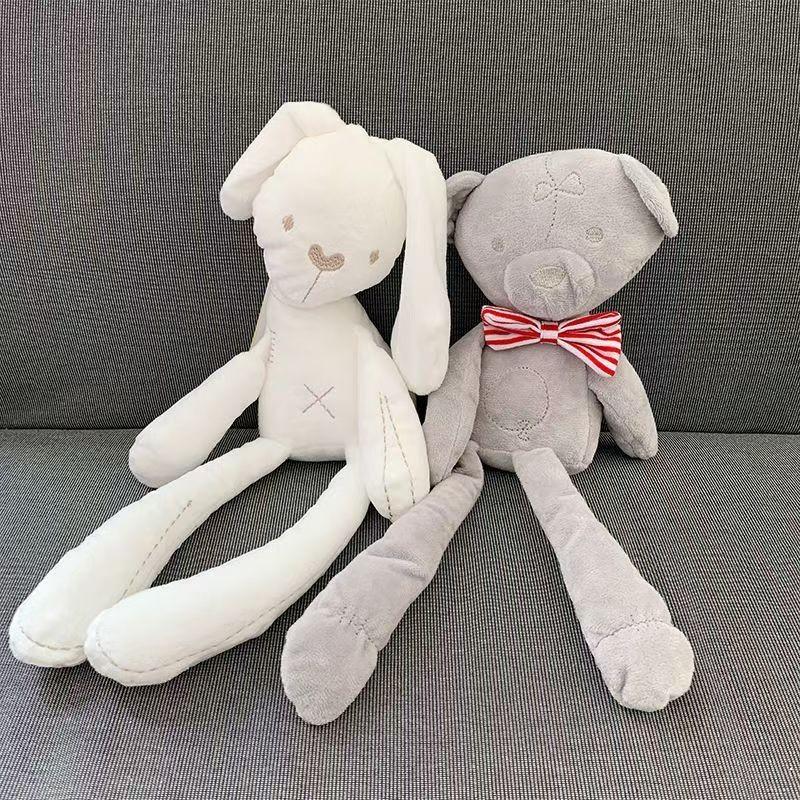 Cute Long Ear Bunny Plush Doll Cartoon Stuffed Animals Rabbit Bear Soft Baby Accompany Sleeping Pillow Girl Soothing Toys Gift