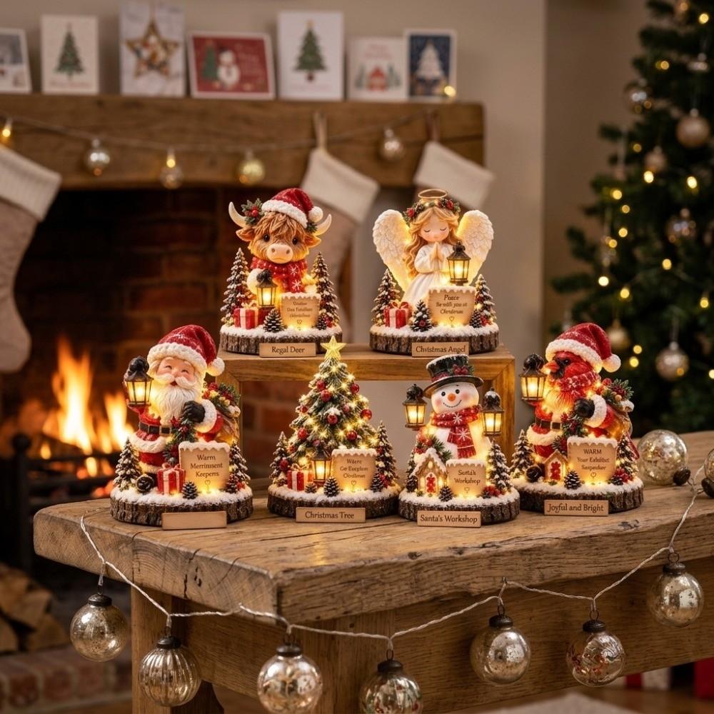 Snowman Christmas Santa Statue Tree Bird Christmas Ornaments Christmas Decorations  Christmas
