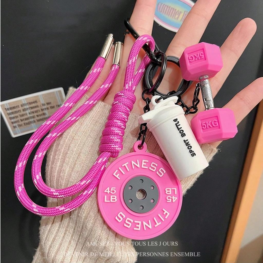 Fitness Set Lanyard PVC Fitness Serie Weichgummi Schlüsselanhänger Hantel & Kurzhantel Dekorativer Anhänger Taschenanhänger & Schmuckzubehör