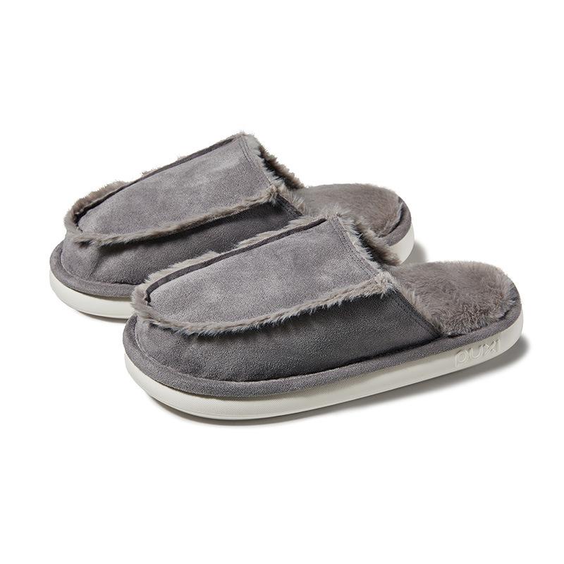 

Пуси Лун Удобные для кожи флисовые хлопковые тапочки Осень и Зима Домашние комнатные Мягкая подошва Теплые Утолщенные Плюшевые тапочки 44/45 серый