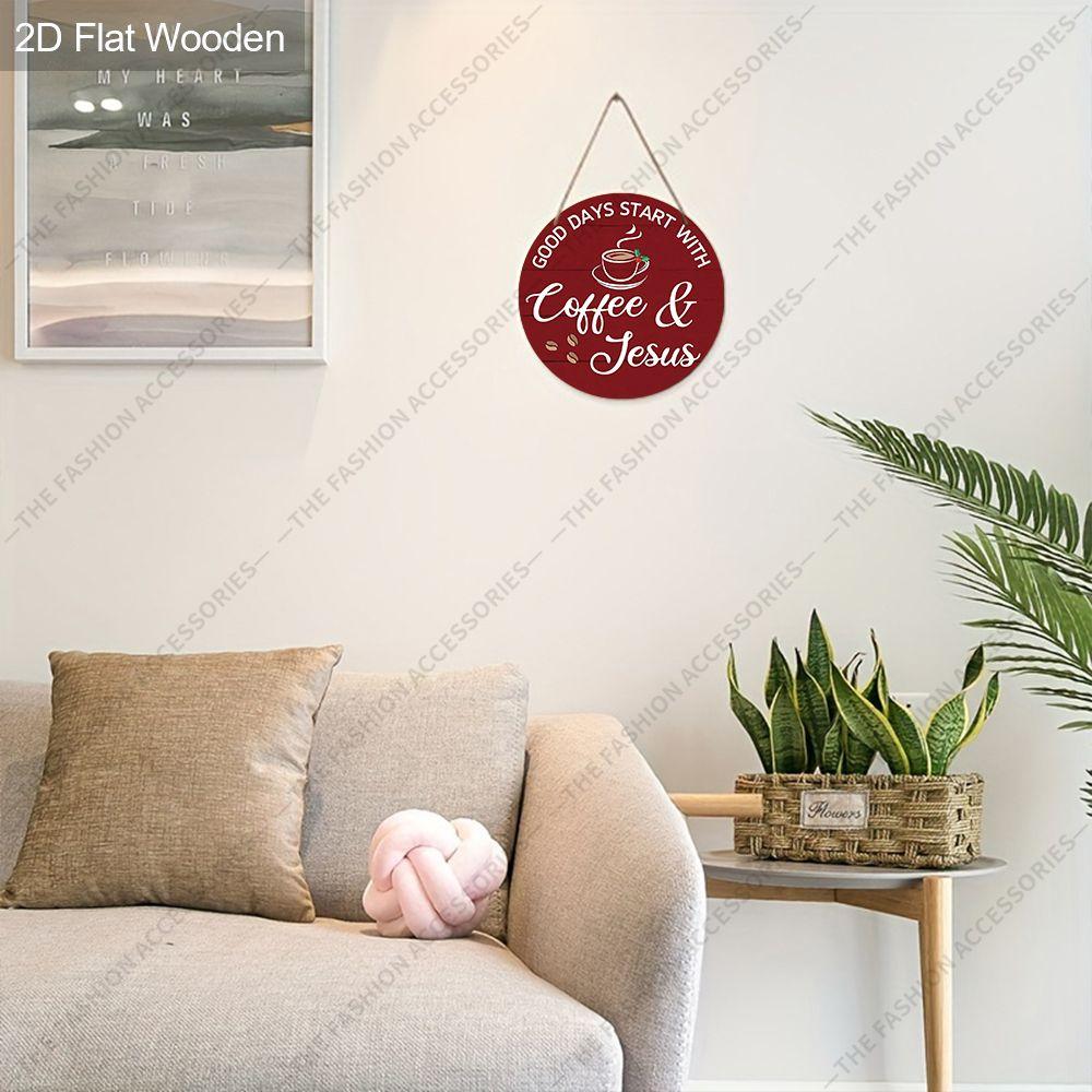 2D Flat Hanging Decorative Signs, Interior Wall or Door Decoration, Garden Decoration, Coffee Patterns, Interesting Gifts for Family and Friends