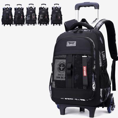 Primary School Students' Trolley Schoolbag Campus Roller Schoolbag Detachable Schoolbag