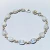 Natural Rainbow Moonstone Gemstone Handmade 925 Solid Silver Bracelet 7-8" e3G01