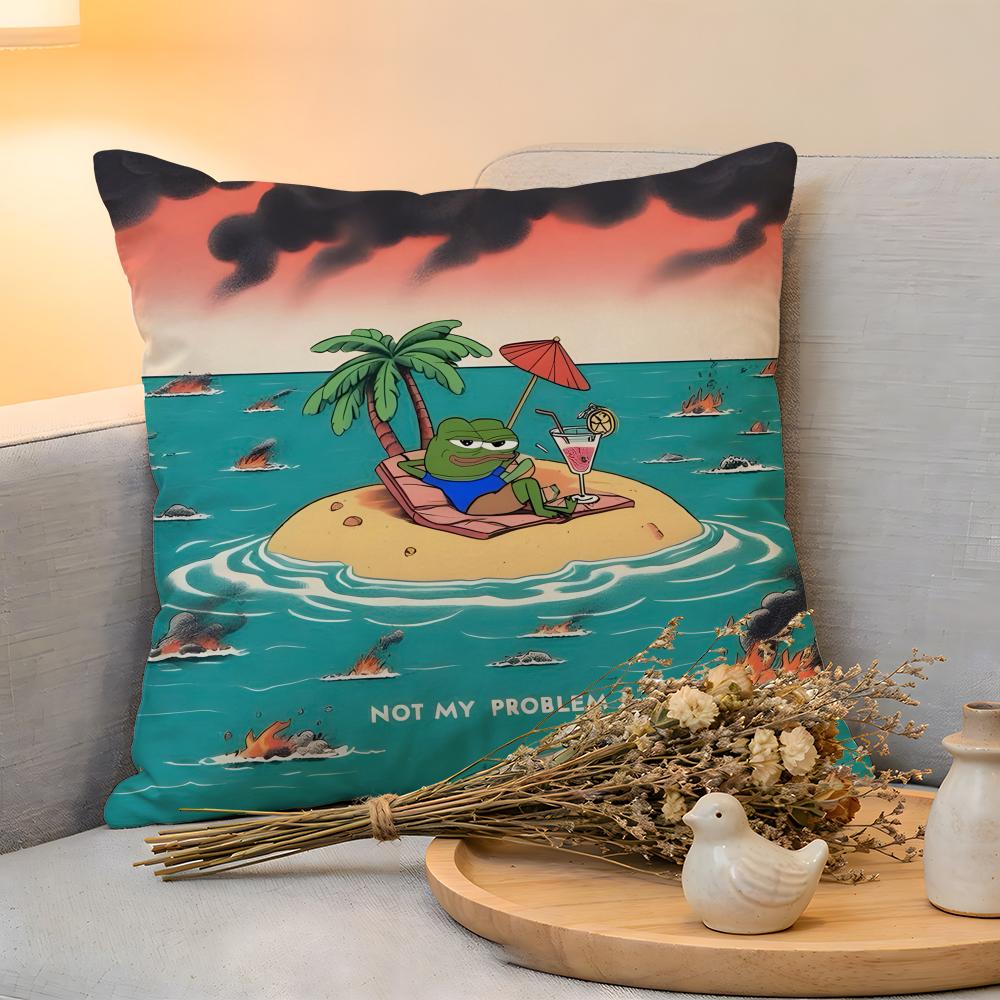 Cushion Cover Linen SkinFriendly Soft Decorative Case for Sofa Home Decor funny PPepe the frog Pillow cover