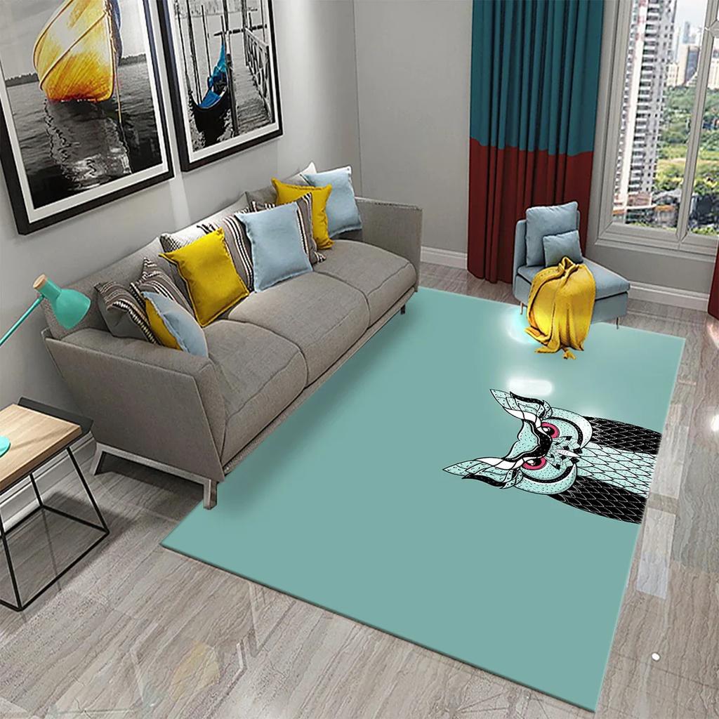 Lieblicher Cartoon Eulen Teppich für Schlafzimmer Wohnzimmer Dekor Fußmatte Flur Teppich Niedliche Tier Teppiche Küche Badezimmer Rutschfester Teppich