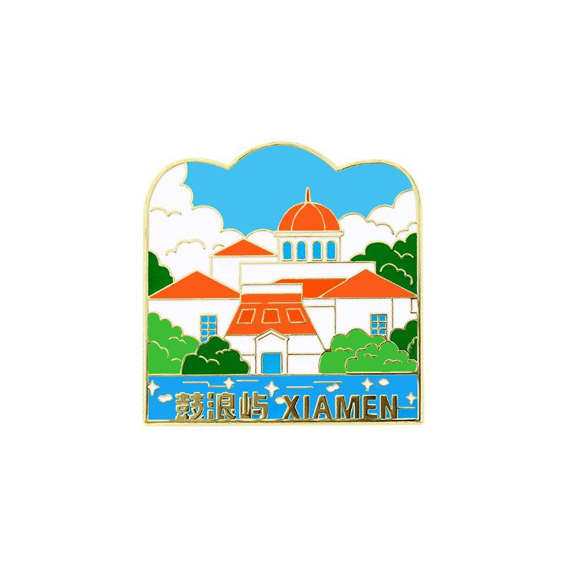 Xiamen tourism merchandise souvenir brooch Gulangyu Xiamen University Zhonghua Gate Wanshi Botanical Garden