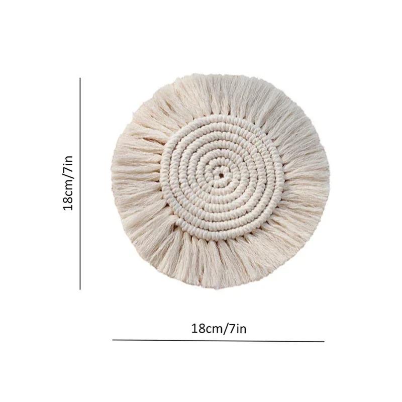 Cotton Braid Cup Coaster Coffee Coasters Tea Coaster Coasters for Glasses Coaster Set Sublimation Blanks Coffee Tables Decor