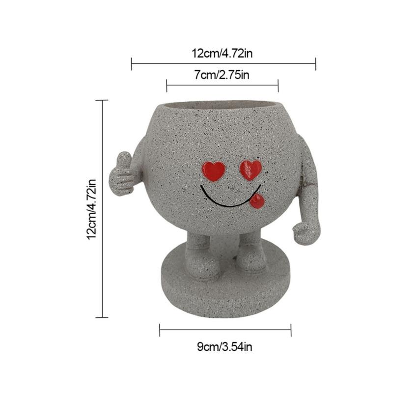 Smile Face Planter Pots Planter Resin Plant Pots for Indoor Outdoor Plant Succulent Pots Container Unique Face Designed