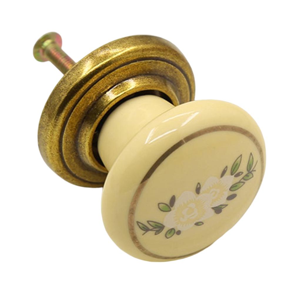Round Door Knobs Handmade Ceramic Vintage Look Small Furniture Handles For Bedside Tables Bookcase