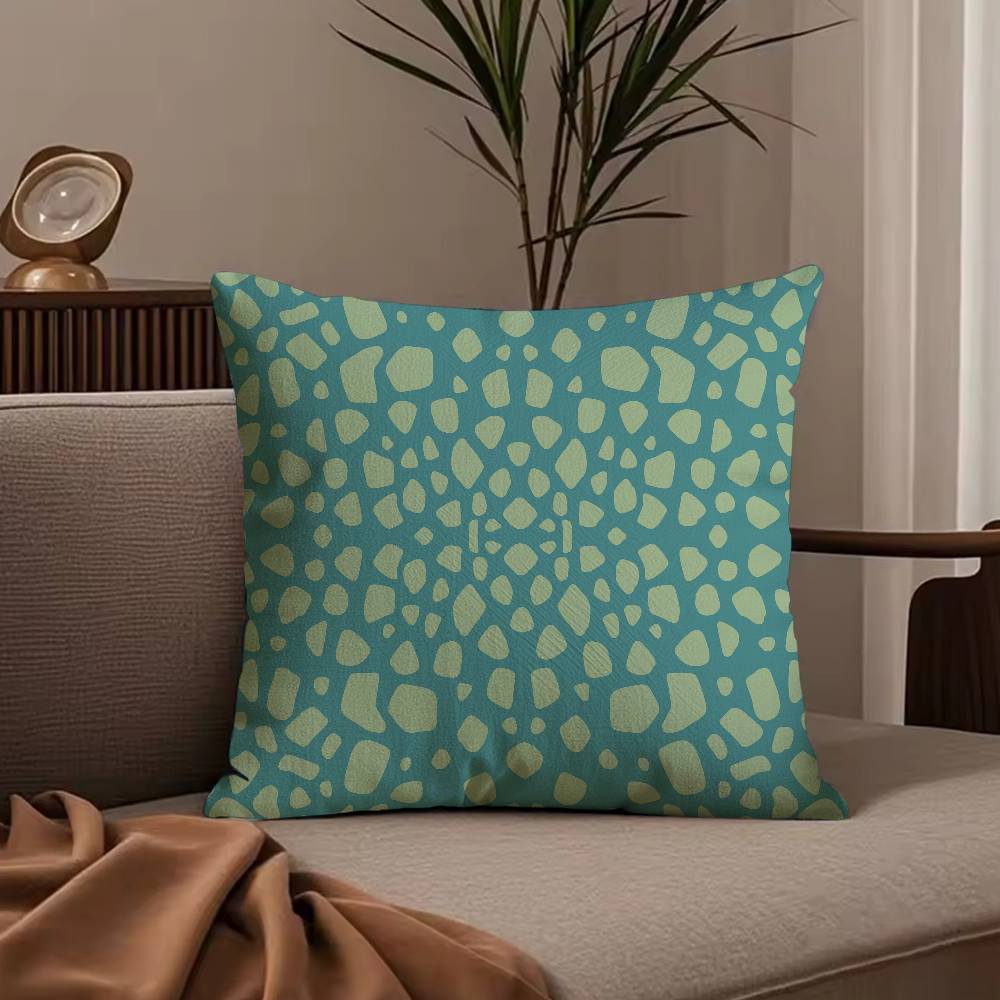 Fashion Bohemia Green Pillow Case Anti-dustmite Pillowcase Invisible zipper silky short plush Sofa cushion cover