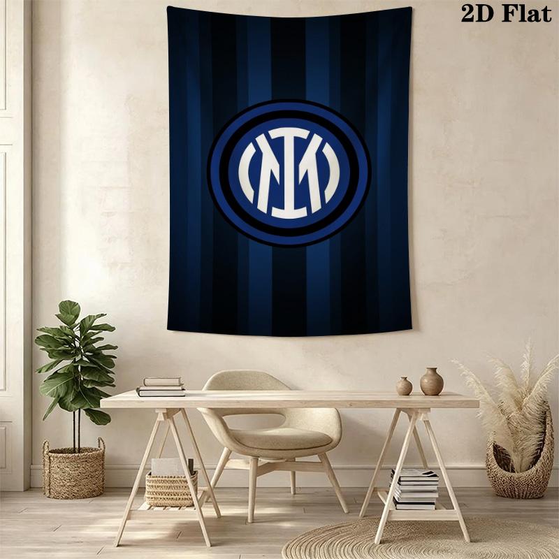 Inter Milan Logo Wallpaper Bedding 1 Duvet Cover 2 Pillowcase Without Core Soft And Comfortable Duvet Cover And Pillowcase