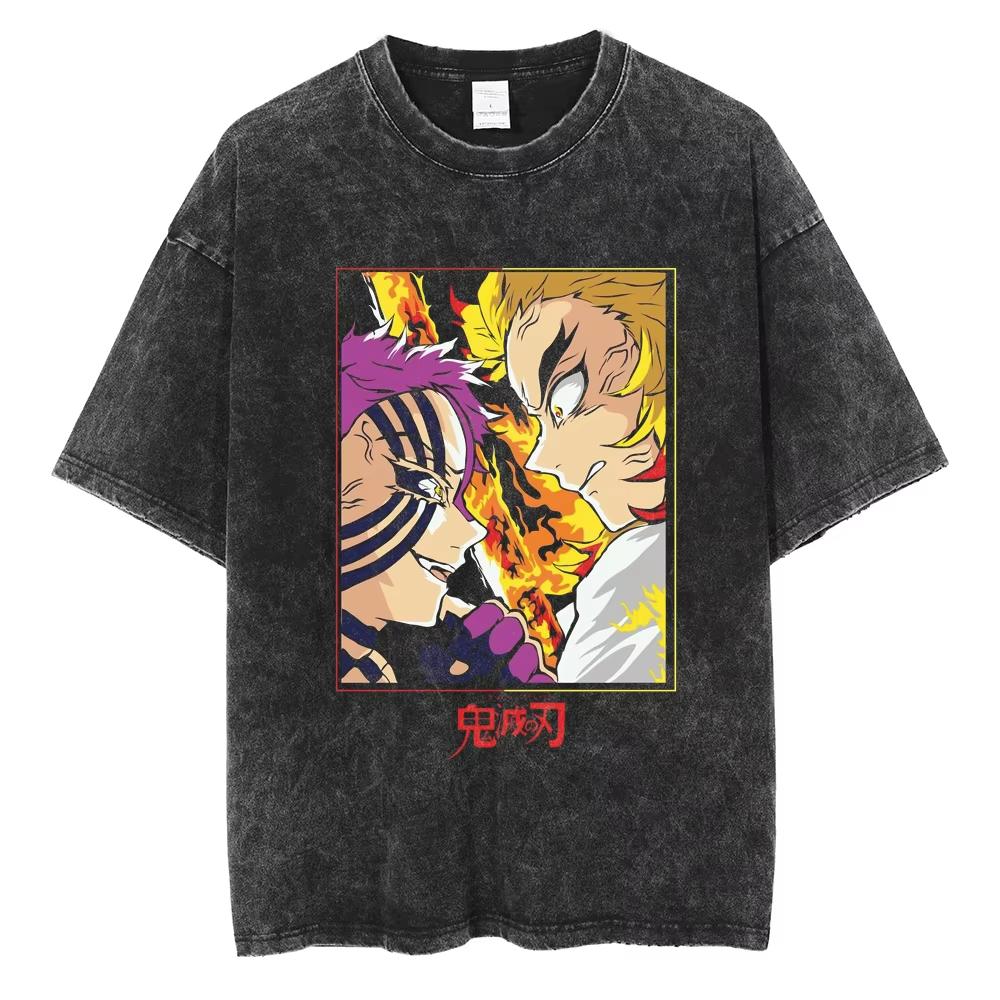 

Мужская футболка в стиле Харадзюку, уличный стиль, для любителей аниме, повседневная, с принтом, футболка с рисунком S