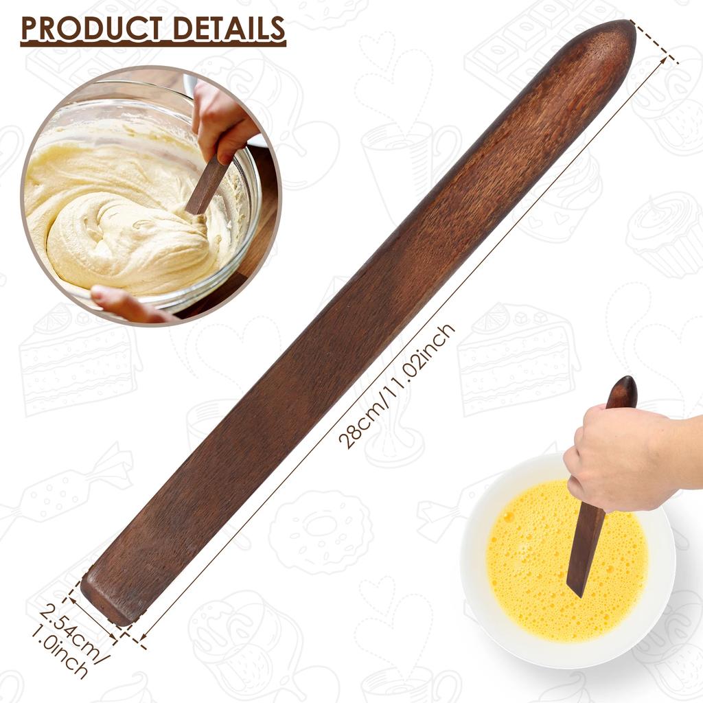 11 tum Surdegsbröd Blandningsvisp Akaciaträ Surdegsspatel Praktiska Verktyg för Surdegsbrödbakning Träpaddel