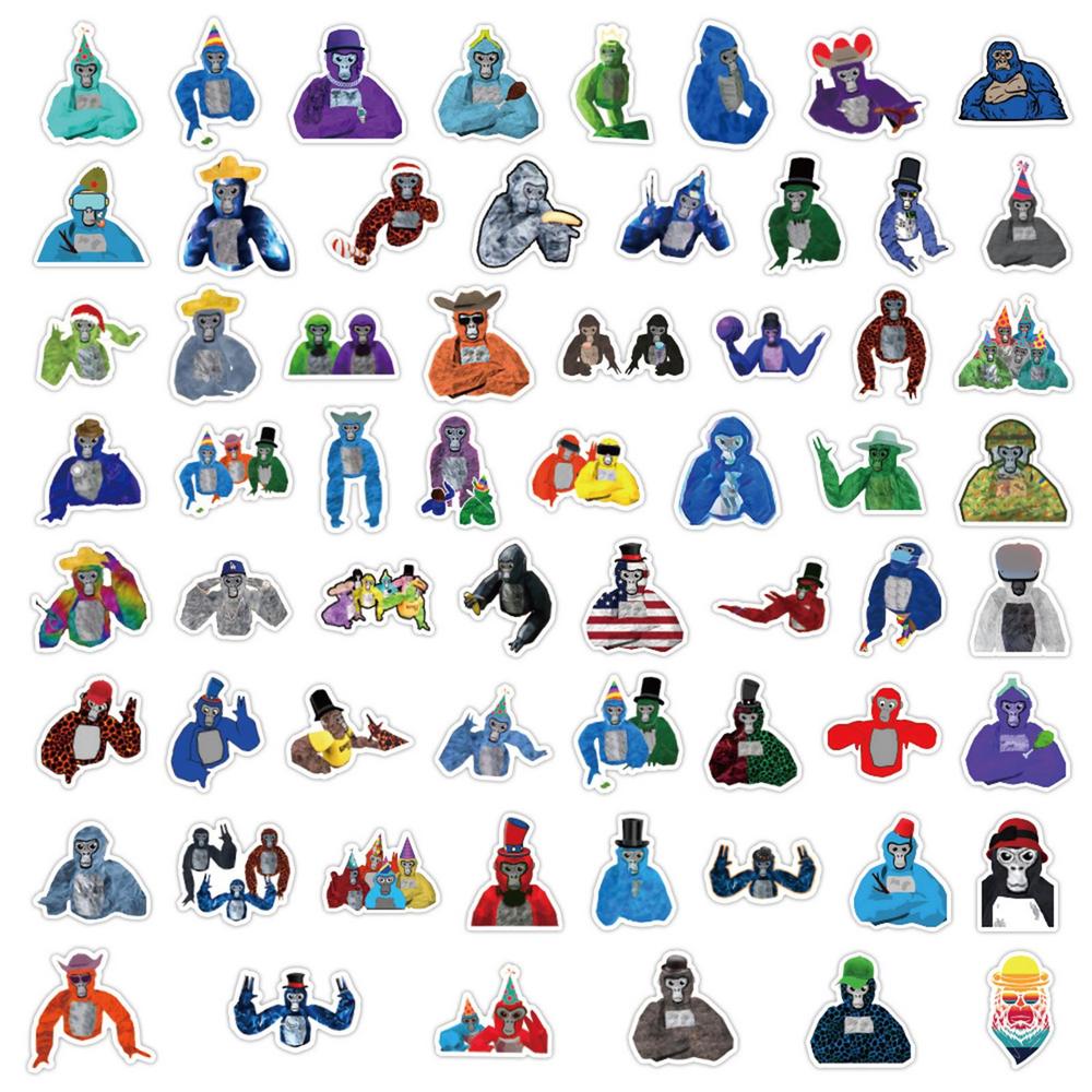 60 ШТ. Крутые Модные Брендовые Мультяшные Наклейки Игровые Наклейки Gorilla Tag Наклейки для Скейтборда Ноутбука Гитары Бутылки Багажа Подарочные Наклейки