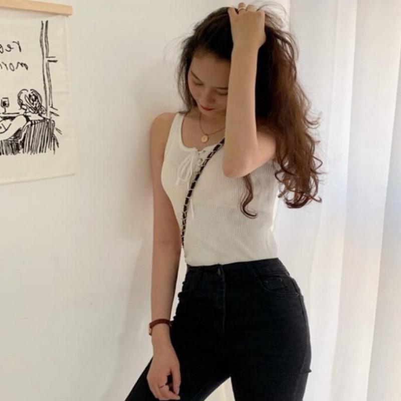 Ärmelloses Strickspitzen-Neuer Hongkong-Stil-Camisole Damen Oberbekleidung Unterziehweste Sommer-Top Trendy