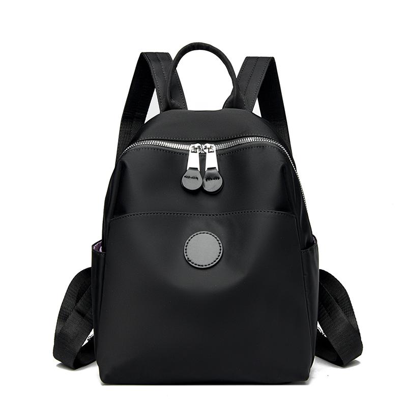 

Женский однотонный рюкзак Oxford Student Schoolbag Дорожная сумка Small чёрный