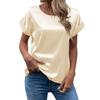 Summer Satin Round Neck Shirt Temperament Solid Color Women’s Blouses & Shirts