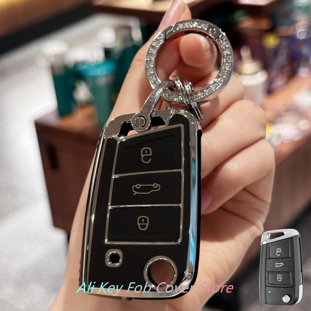 Car Key Case Cover Keychain For VW Golf 7 Tiguan SEAT Ateca Leon Ibiza Skoda Octavia Fob Shell Accessories
