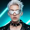 Trendy Cat Eye Chain Sunglasses with Cross Metal Frame – Fashionable European & American Design