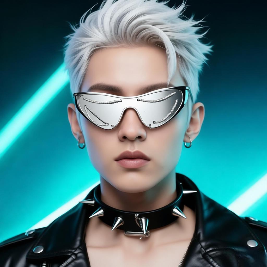 Trendy Cat Eye Chain Sunglasses with Cross Metal Frame – Fashionable European & American Design