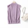 Women's Machine Washable Wool Vest: Hot Style, Half-High Collar, Sleeveless, Simple Design.
