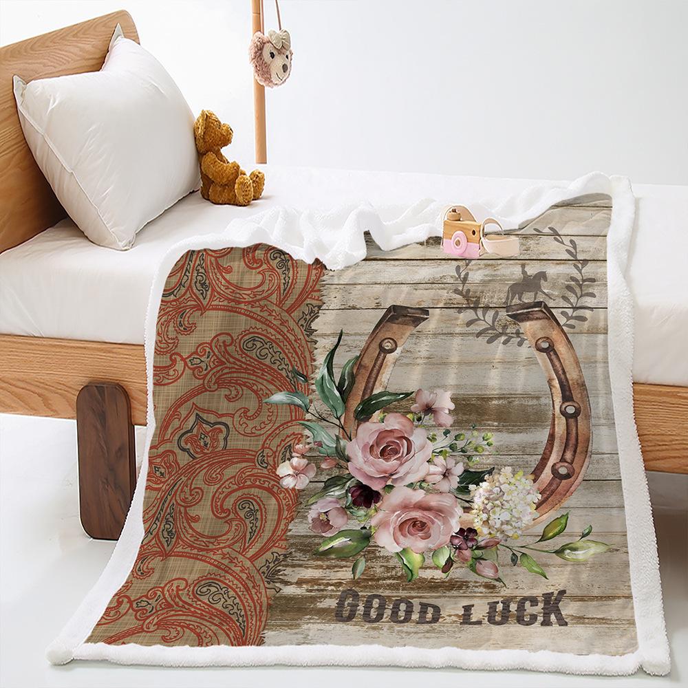 Blanket Flower European Vintage Blanket Lamb Fleece Crystal Fleece Blanket Blanket Universal In All Seasons