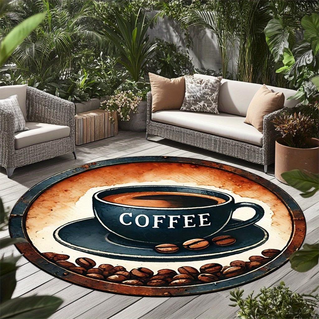 Coffee Beans Round Rug, Stylish for Bedroom/Dining/Living/Outdoor, Cozy Home Decor