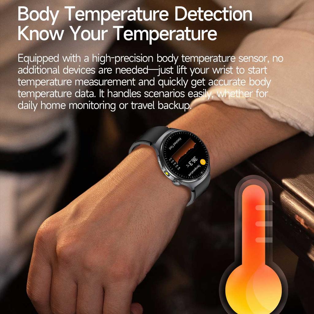 Men Smart Watch AMOLED ECG Health Monitoring Outdoors Flashlight Bluetooth Calling Sports Fitness Tracker TK27 Smartwatch