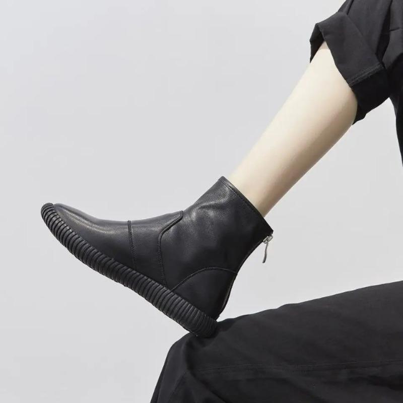 Fashion Booties White Platform Female Ankle Boots Work Sneakers Chunky Leather Short Shoes for Women Sports Flat Footwear 2025 Pu