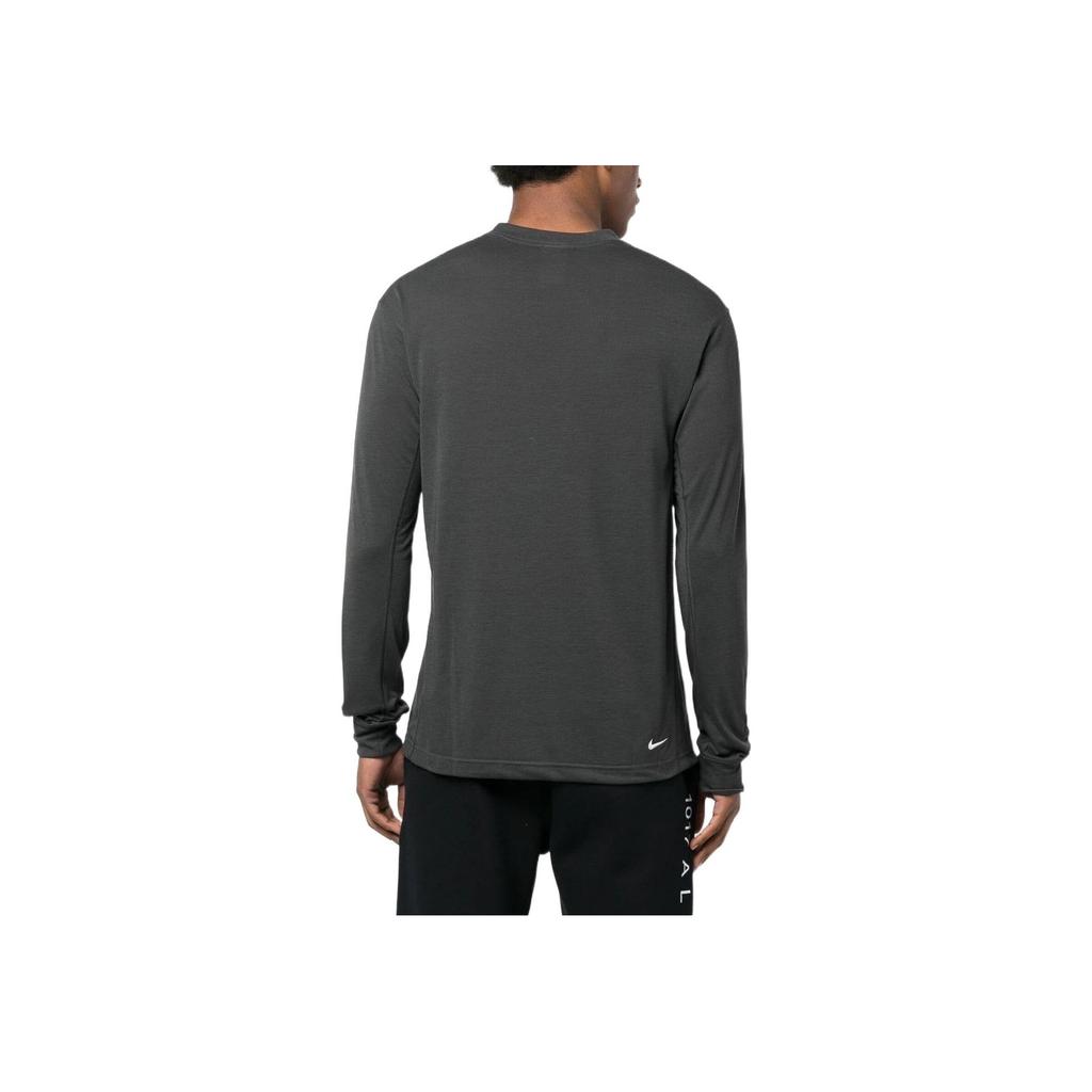 Nike Logo Print Crew Neck Pullover Long Sleeve T-Shirt Men Tops Dark-Green DO9269-070