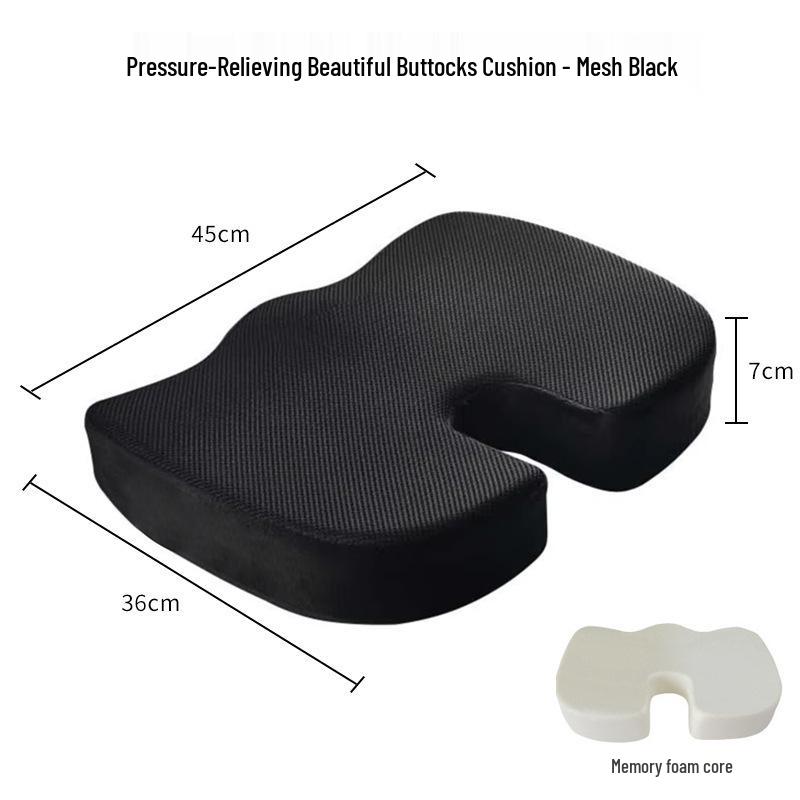 Dual-Season Memory Foam Chair Cushion for Long Sitting