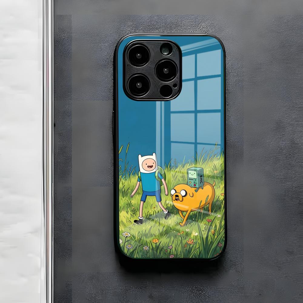 A-AdventureS Cartoon-T-Time-AT Phone Case For IPhone 17 Air 16 E Pro Max 15 14 13 Mini 12 Pro 11 Max Plus Black Glass Cover