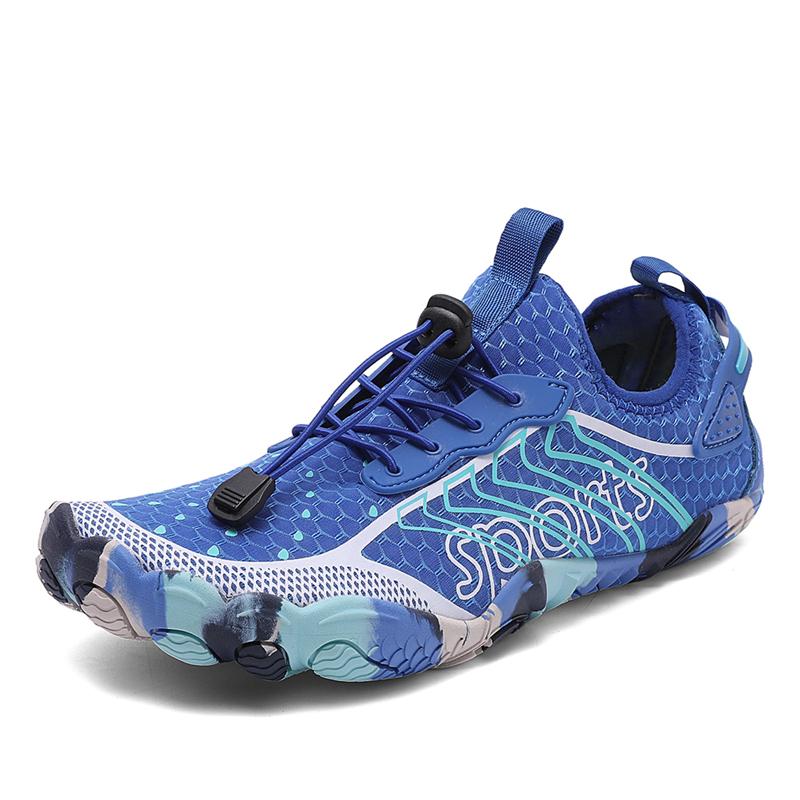 Dames Heren Aqua Schoenen Zomer Stroomopwaarts Waderschoenen Watersport Sneakers Unisex Vijf Vingers Zwemmen Surfen Voetbadschoenen 42 blue