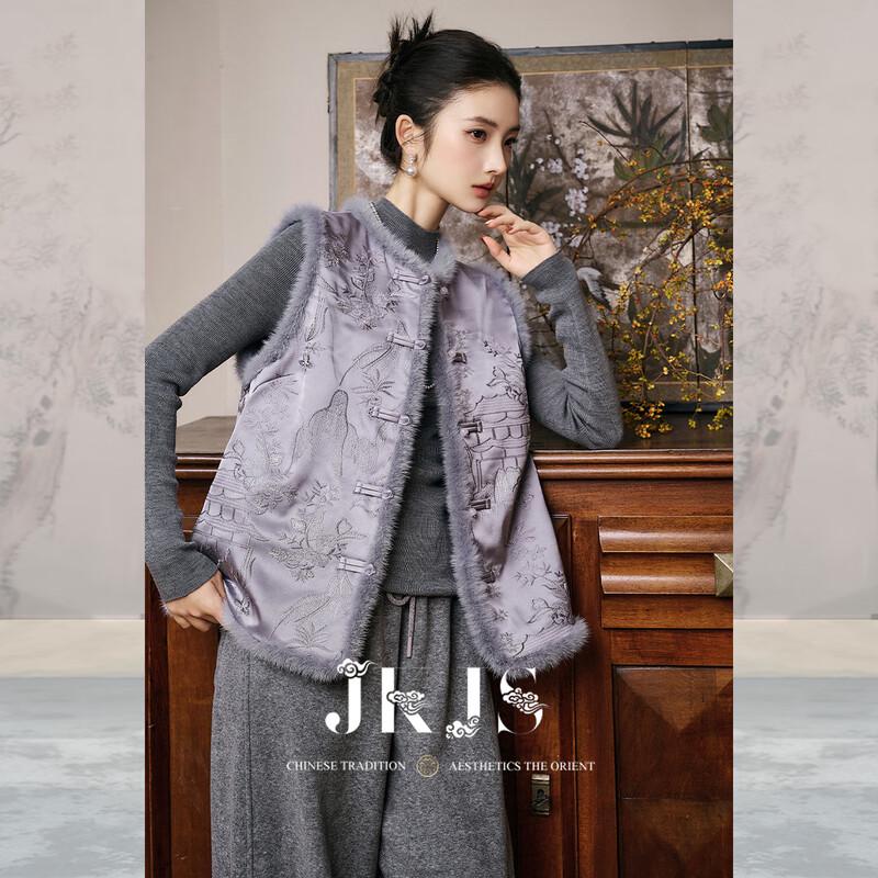 

JK&JS Вышитый утепленный жилет в новом китайском стиле L