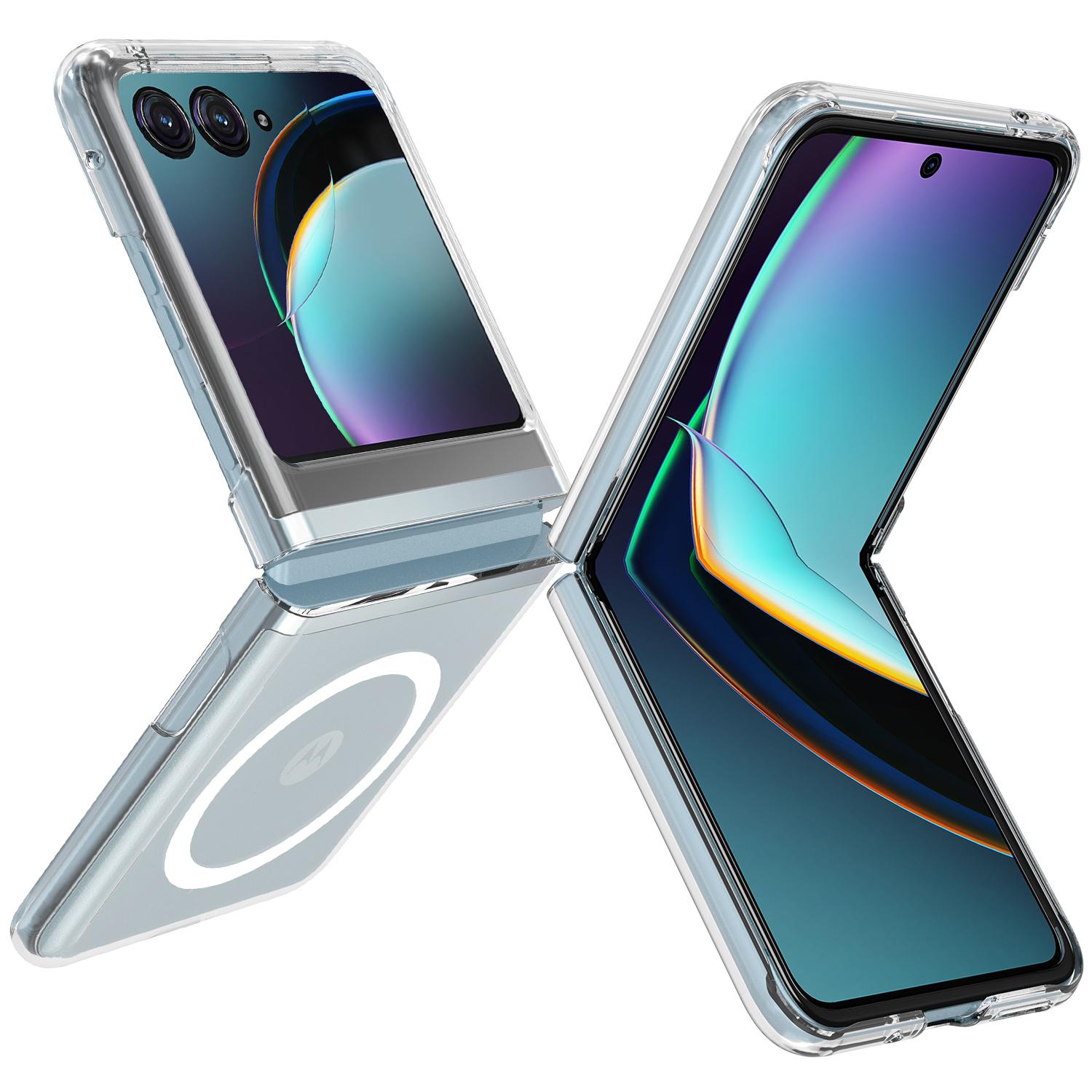 

Прозрачный чехол для Motorola Razr 60/Razr 50 5G из ТПУ+акрила с магнитной крышкой для телефона, совместимый с MagSafe A