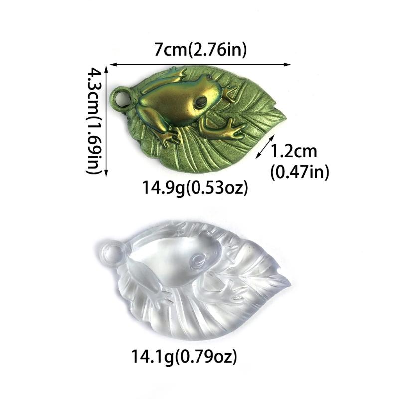 Silicone Decoration Mold Adorable Leaf Frog Shape Mold Keychain Mould Easy To Clean Casting Mould for Keyring Enthusiast