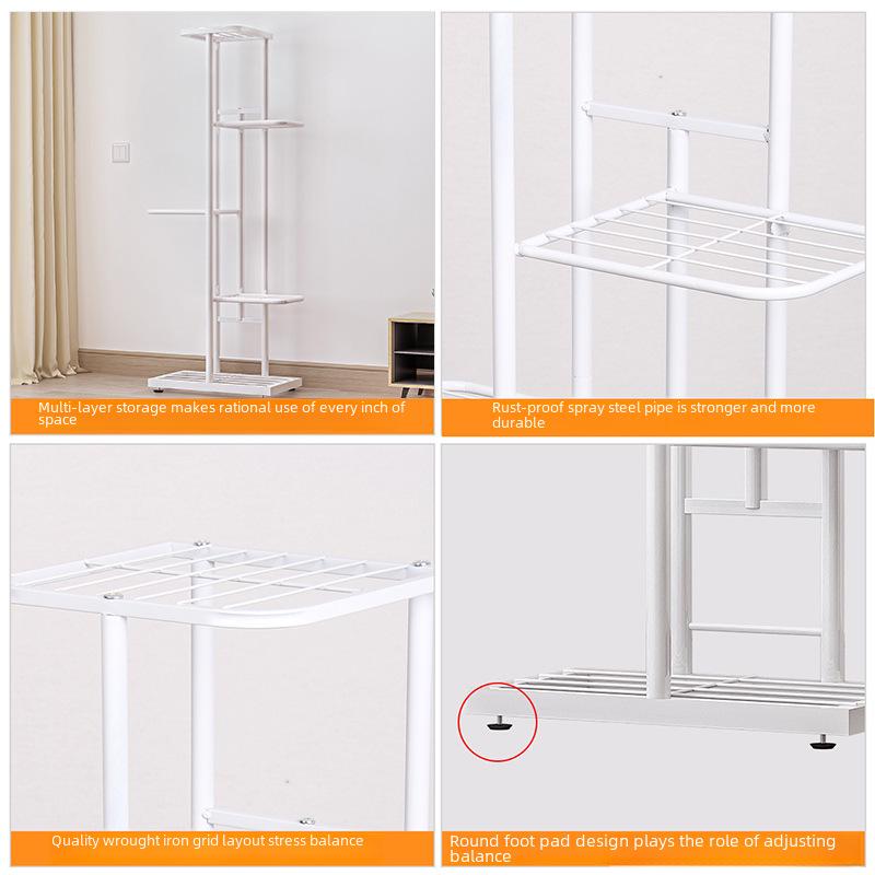 Balkon veya Oturma Odası için İç/Dış Mekan Çok Katlı Demir Bitki Standı.