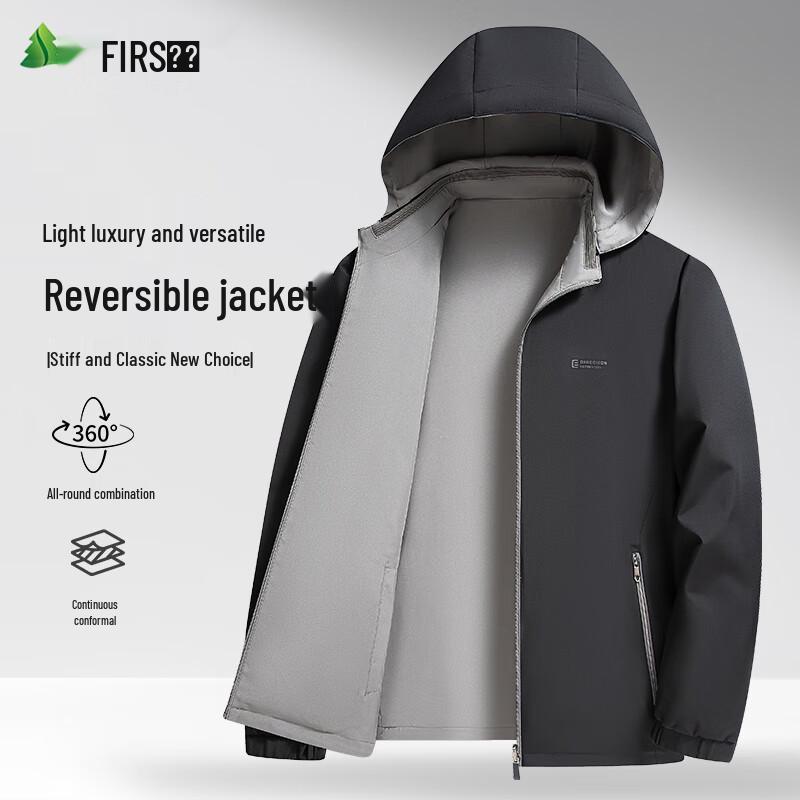 

FIRS Men s Reversible Stand Collar Business Casual Jacket 4XL