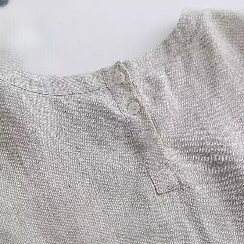 Cotton and Linen Shirt Women's Summer Sleeveless Blouse Women's Loose All-match Linen T-shirt Bottoming Linen Vest