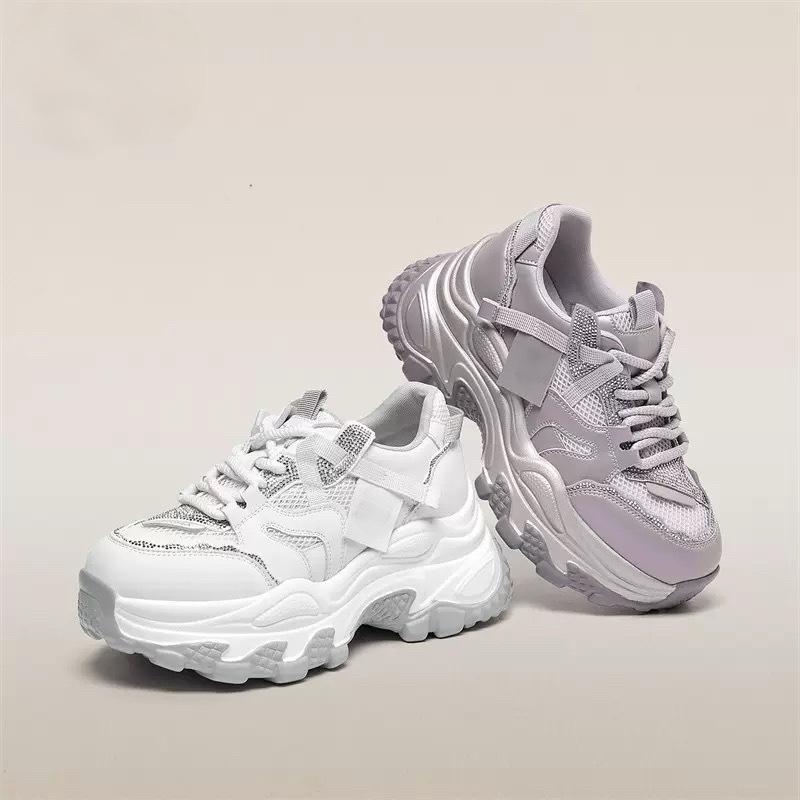 Thick-soled heightening dad shoes for women 2025 autumn new versatile student fashion mesh breathable casual sports shoes