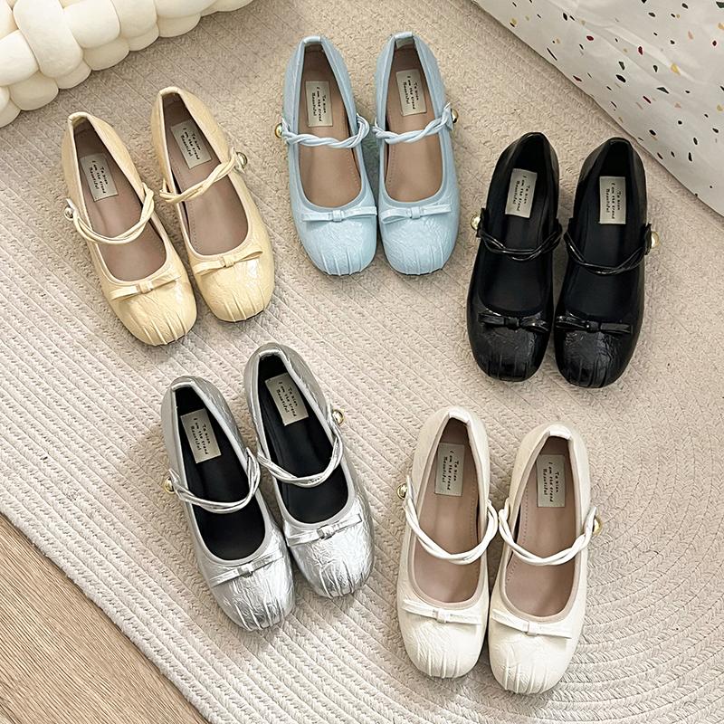 New Designer Silvery Women Ballet Flats Fashionable Ladies Casual Soft Sole Flats Spring Women's Comfort Shallow Ballerina Shoes