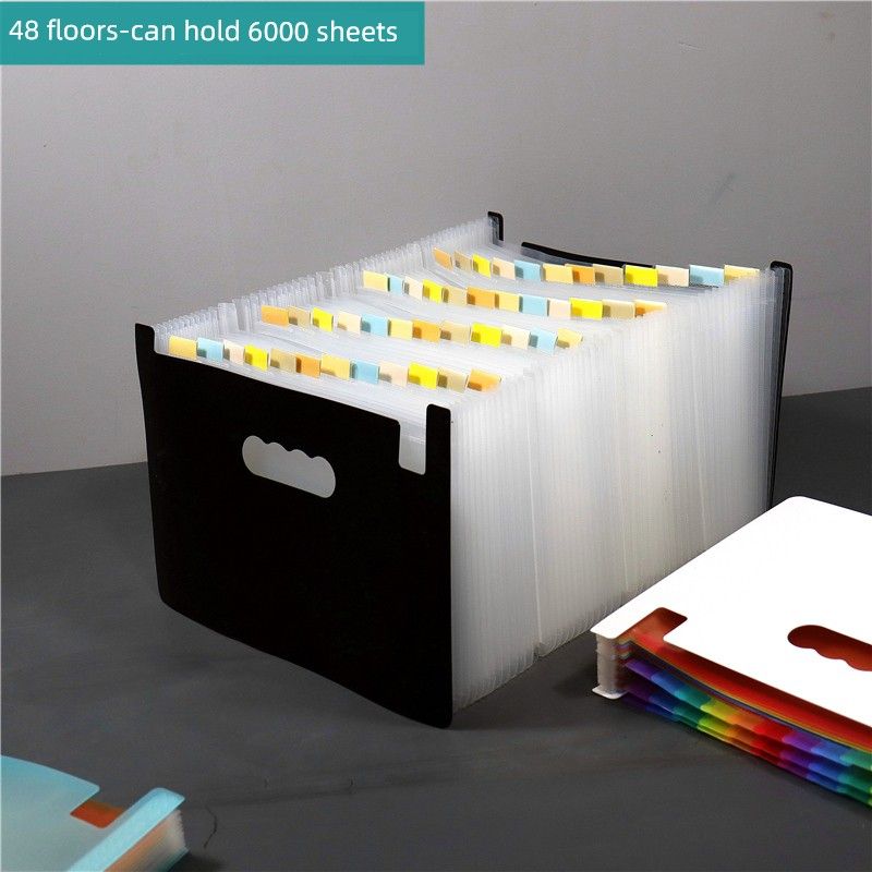 Large Capacity File Holder A4 Multi-Layer Folder Insert Buggy Bag File Storage Category Folder Student Test Paper Clip