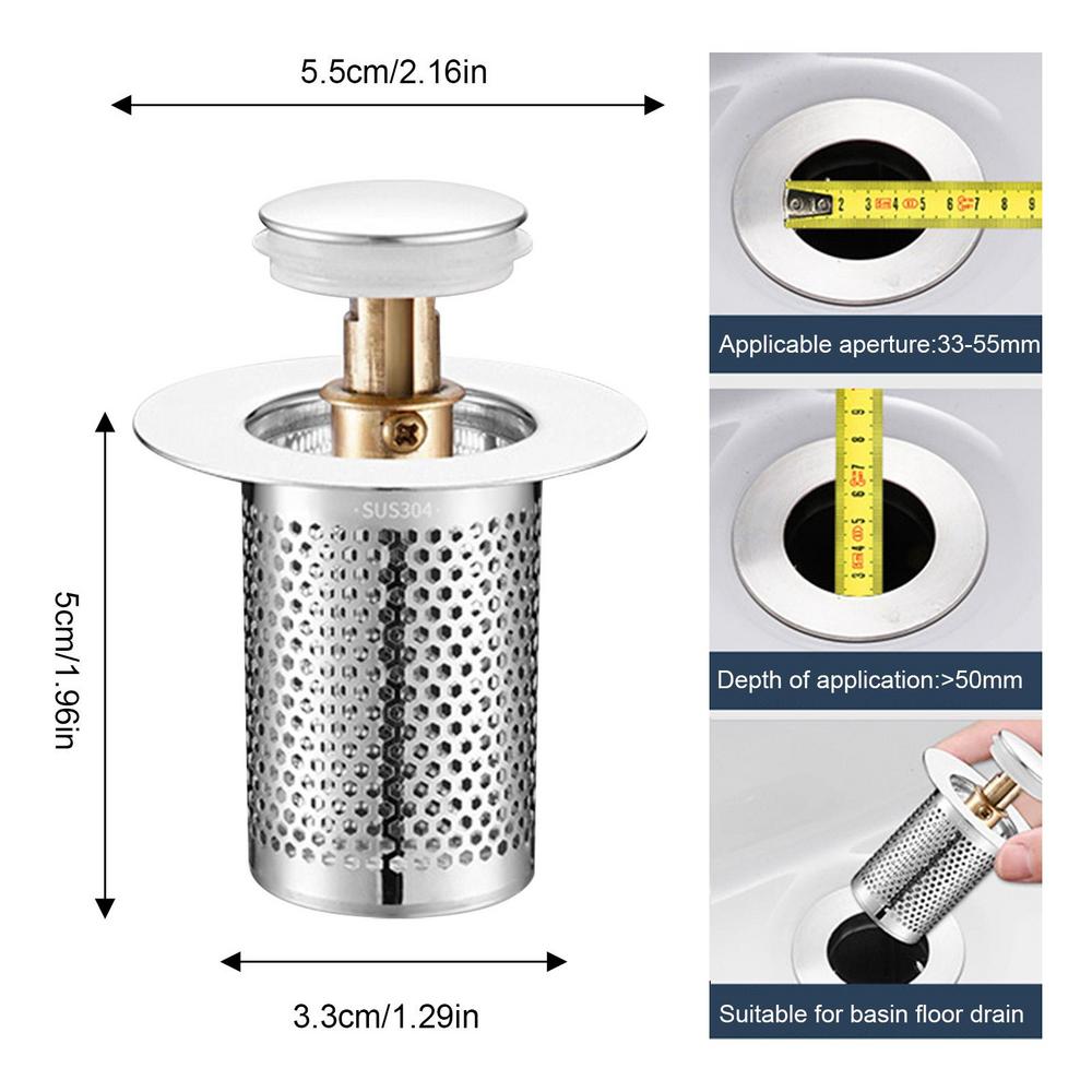 Bathroom Sink Plug Stopper Pop-Up Sink Drain Strainer Plug Sink Strainer Filter Sewer Device Shower Hair Stopper Bathroom tool