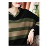 Hooded Striped Knitted Sweater Women's Literary Temperament Casual Loose and Thin Long-sleeved Sweater Women