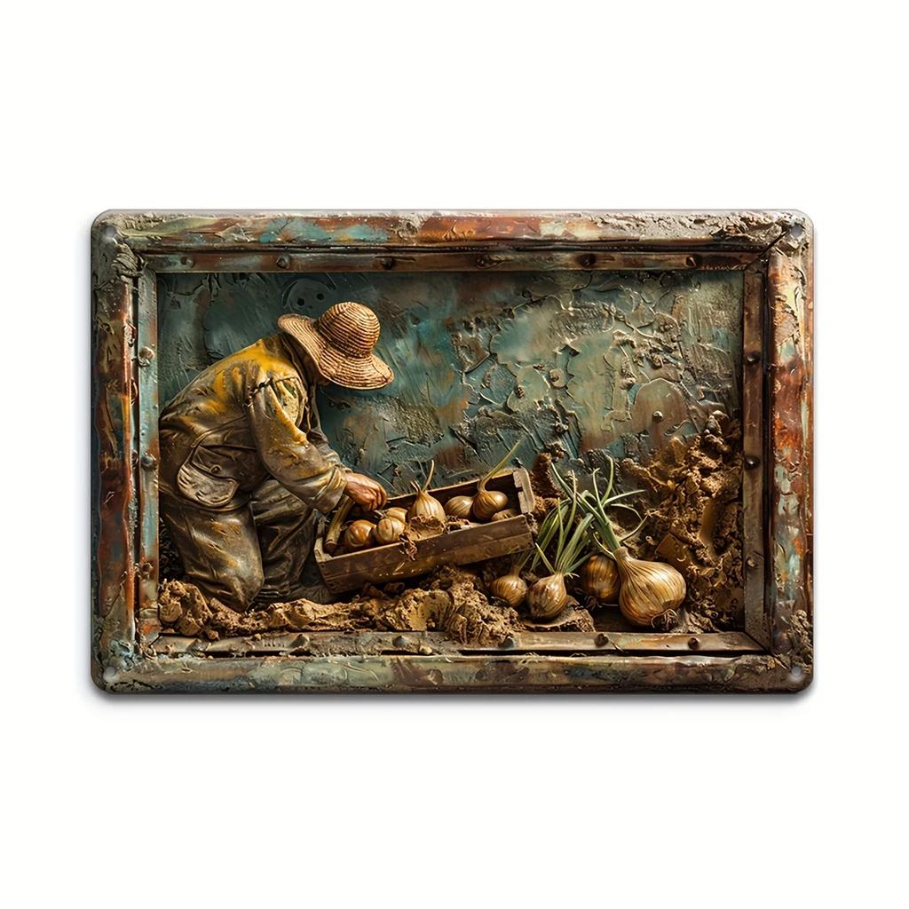 Vintage  Vegetables and Fruits Metal Tin Sign Plaque Decorative Plates for Farm Club Man Cave Bar Home Hotel Cafe Wall Decor