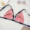 Sports Letter Underwear Bra Wrapped Chest Triangle Cup Tube Top Vest Sports Bra