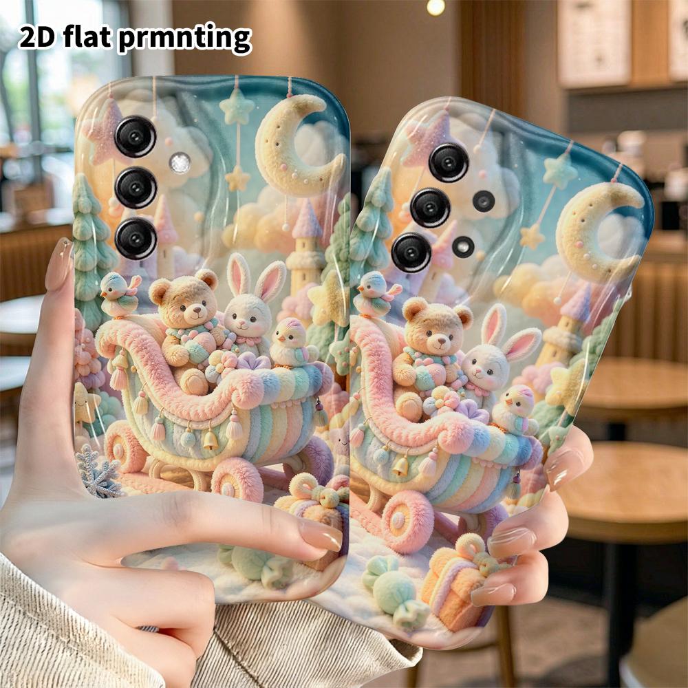 Phone Case: 2D Flat, Fits Samsung Galaxy A34 A35 M05 M06 S20 S22 S21 FE Plus 5G Protective Case, Dreamy Sleigh, Perfect Christmas and Halloween Holida