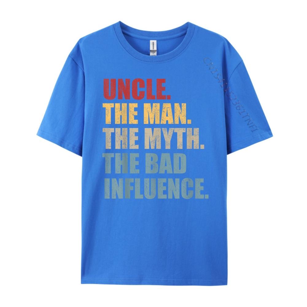 Vintage Fun Uncle Man Myth Bad Influence Funny Mens TShirts New Year Creative